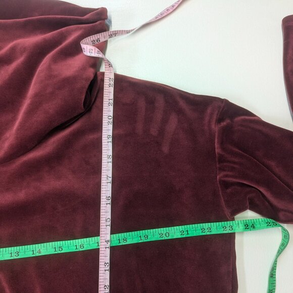 Lou & Grey for Loft Maroon Velour Cowlneck Size XS - Picture 5 of 10